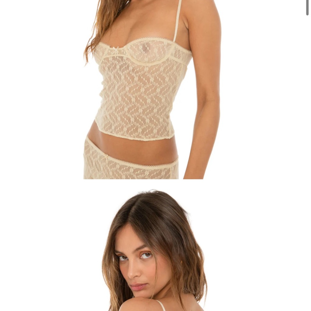 [SOLD] ARE YOU AM I Lace Crop Top in Cream